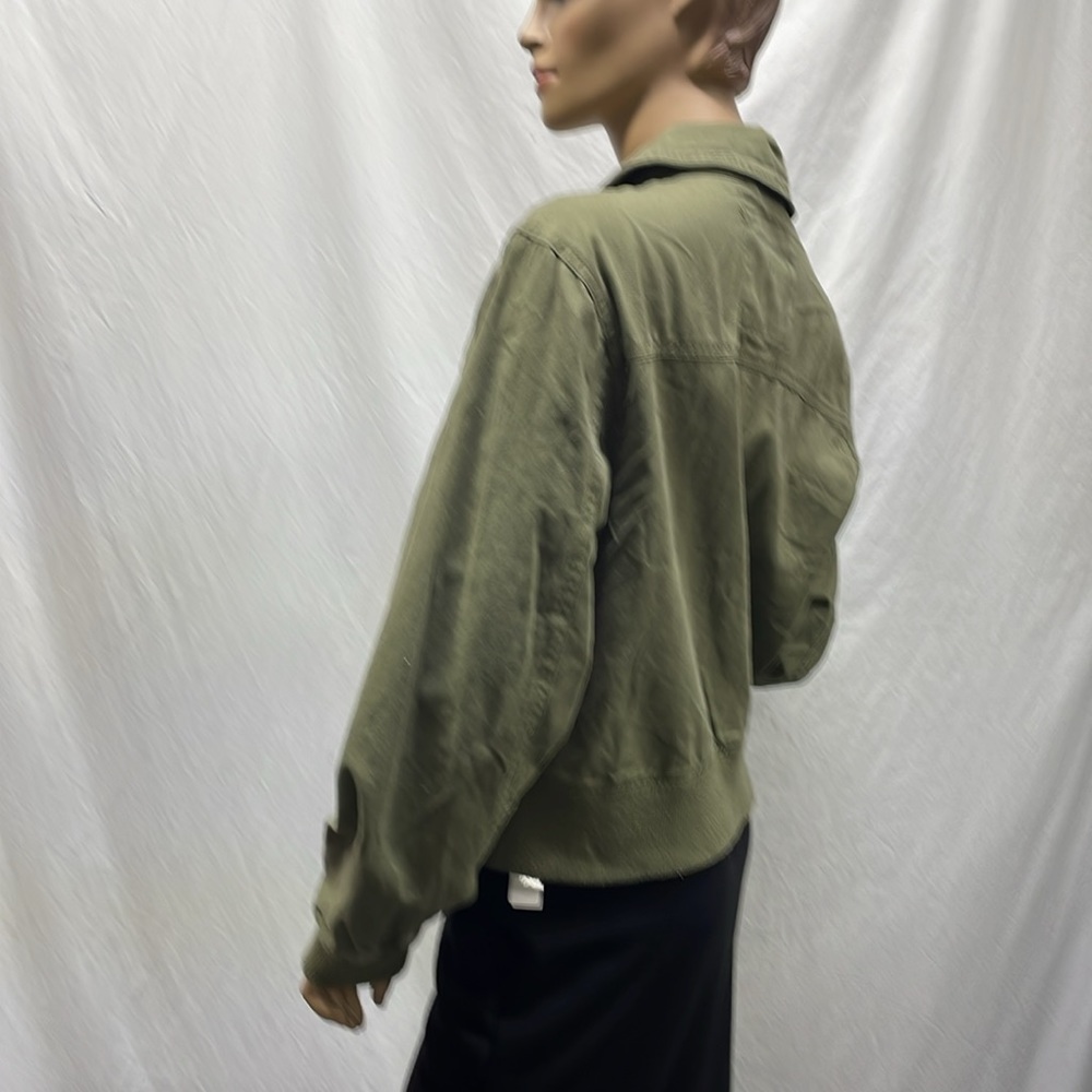 Reserve Fairfax Women's Army Green Full Zipper Cropped Jacket NWT - Picture 8 of 10